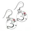 Image 2 : SILVER GARNET(0.15CT) HAND MADE EARRINGS