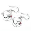 Image 3 : SILVER GARNET(0.15CT) HAND MADE EARRINGS
