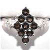 Image 1 : SILVER SMOKEY QUARTZ(1.1CT) RHODIUM PLATED RING