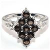 Image 3 : SILVER SMOKEY QUARTZ(1.1CT) RHODIUM PLATED RING
