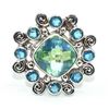 Image 1 : SILVER BLUE TOPAZ GREEN MYSTIC(3.9CT) HAND MADE