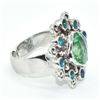 Image 2 : SILVER BLUE TOPAZ GREEN MYSTIC(3.9CT) HAND MADE