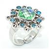 Image 3 : SILVER BLUE TOPAZ GREEN MYSTIC(3.9CT) HAND MADE