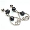 Image 3 : SILVER BLACK PEARL CZ(7.65CT) RHODIUM PLATED