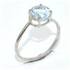 Image 3 : SILVER BLUE TOPAZ(1.1CT) RHODIUM PLATED RING