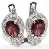 Image 1 : SILVER GARNET(4.35CT) RHODIUM PLATED EARRINGS