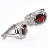Image 3 : SILVER GARNET(4.35CT) RHODIUM PLATED EARRINGS