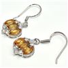 Image 2 : SILVER CITRINE(2.85CT) RHODIUM PLATED EARRINGS