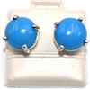 Image 1 : SILVER TURQUOISE MEN MADE(5.65CT) RHODIUM