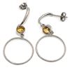 Image 1 : SILVER CITRINE(0.65CT) RHODIUM PLATED EARRINGS