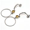 Image 2 : SILVER CITRINE(0.65CT) RHODIUM PLATED EARRINGS