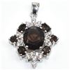 Image 1 : SILVER SMOKEY QUARTZ(4.5CT) RHODIUM PLATED