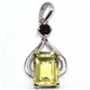 Image 1 : SILVER LEMON GARNET(9.45CT) RHODIUM PLATED PENDANT