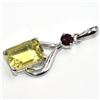 Image 2 : SILVER LEMON GARNET(9.45CT) RHODIUM PLATED PENDANT