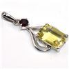 Image 3 : SILVER LEMON GARNET(9.45CT) RHODIUM PLATED PENDANT