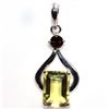 Image 4 : SILVER LEMON GARNET(9.45CT) RHODIUM PLATED PENDANT