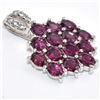 Image 3 : SILVER GARNET(2.95CT) RHODIUM PLATED PENDANT