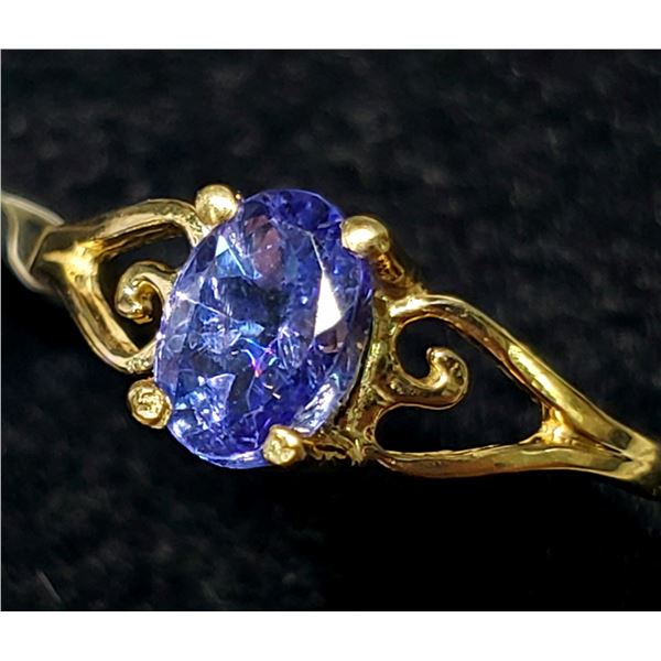 10K YELLOW GOLD TANZANITE(0.6CT) 1G RING(SIZE 5.5)