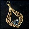 Image 1 : 10K YELLOW GOLD BLUE TOPAZ 0.95G PENDANT