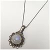 Image 2 : SILVER GENUINE GEMSTONE 16" NECKLACE