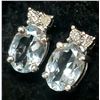 Image 2 : SILVER BLUE TOPAZ AND DIAMOND EARRINGS