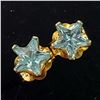 Image 1 : 9K YELLOW GOLD BLUE CZ EARRINGS, MADE IN CANADA