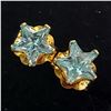 Image 2 : 9K YELLOW GOLD BLUE CZ EARRINGS, MADE IN CANADA