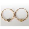 Image 2 : 10K YELLOW GOLD 0.24G HEART SMALL HOOP EARRINGS