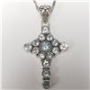 Image 1 : SILVER BLUE TOPAZ 10.9G WITH CHAIN NECKLACE