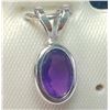 Image 1 : 14K WHITE GOLD AMETHYST 5X7MM PENDANT