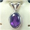 Image 2 : 14K WHITE GOLD AMETHYST 5X7MM PENDANT