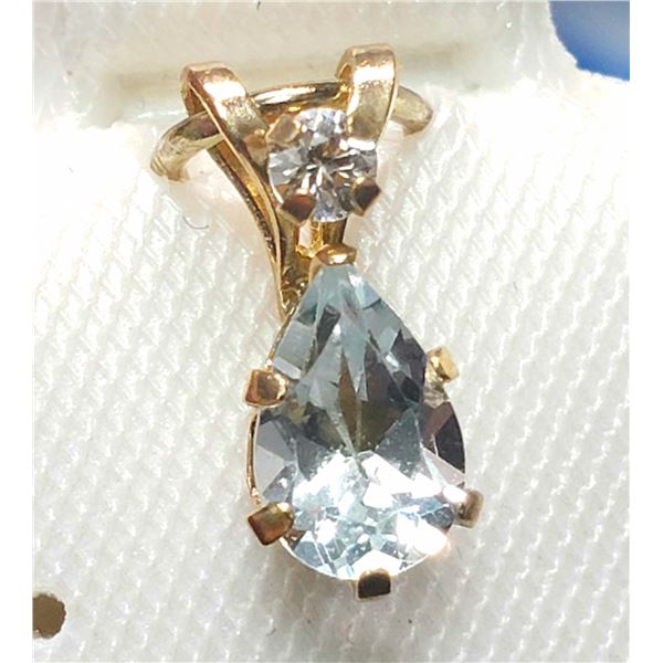 10K YELLOW GOLD AQUAMARINE(0.7CT) PENDANT