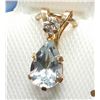 Image 2 : 10K YELLOW GOLD AQUAMARINE(0.7CT) PENDANT