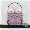 Image 1 : NEW PINK SPARKLE LACE AND METAL EVENING BAG