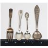 Image 1 : 4 STAMPED STERLING SILVER SPOONS, ONE IS BIRKS