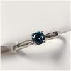 Image 2 : 14K WHITE GOLD BLUE DIAMOND (TREATED)(0.3CT) RING