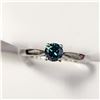 Image 3 : 14K WHITE GOLD BLUE DIAMOND (TREATED)(0.3CT) RING