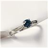 Image 4 : 14K WHITE GOLD BLUE DIAMOND (TREATED)(0.3CT) RING
