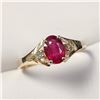 Image 2 : 10K YELLOW GOLD RUBY(0.5CT) DIAMOND(0.02CT) RING
