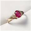 Image 4 : 10K YELLOW GOLD RUBY(0.5CT) DIAMOND(0.02CT) RING