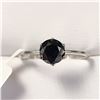 Image 1 : 14K WHITE GOLD BLACK DIAMOND(1CT) RING (~SIZE 6)