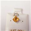 Image 1 : 14K WHITE GOLD CITRINE 5MM PENDANT, MADE IN CANADA