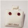 Image 3 : 14K YELLOW GOLD RUBY EARRINGS, MADE IN CANADA