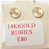 Image 4 : 14K YELLOW GOLD RUBY EARRINGS, MADE IN CANADA