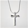 Image 1 : SILVER CZ CROSS 17" NECKLACE