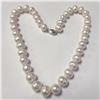 Image 1 : SILVER FRESH WATER PEARL AND CZ 19" NECKLACE
