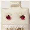 Image 1 : 14K YELLOW GOLD RUBY(0.9CT) EARRINGS