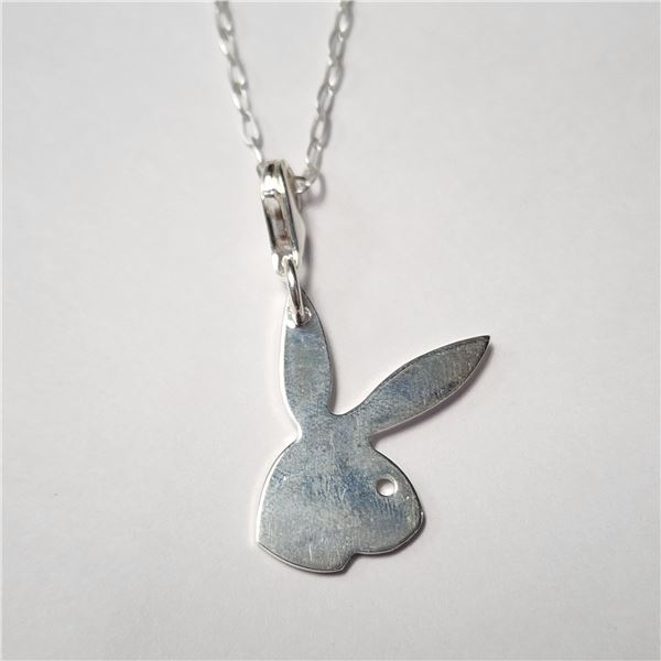 SILVER PLAY BOY 16" NECKLACE