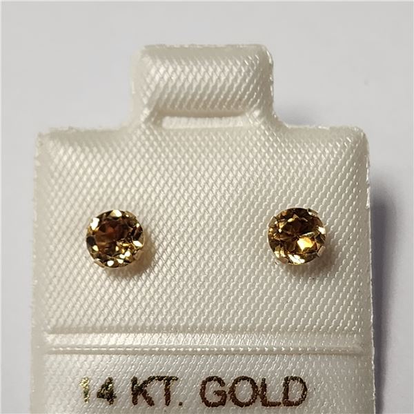 14K YELLOW GOLD CITRINE(0.52CT) EARRINGS