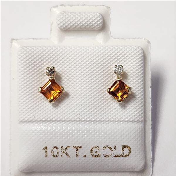 10K YELLOW GOLD CITRINE(0.4CT) DIAMOND(0.06CT)